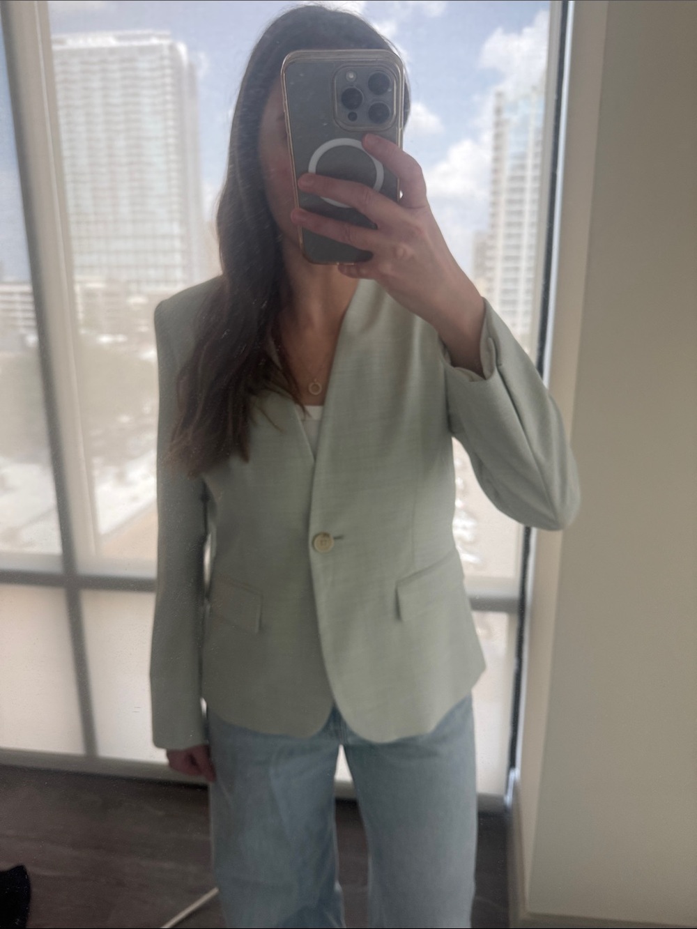 NWT light green sage DKNY blazer